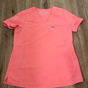 Bright Pink FIGS Scrub Top